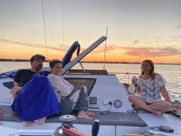 Couples on a sunset cruise in destin florida.